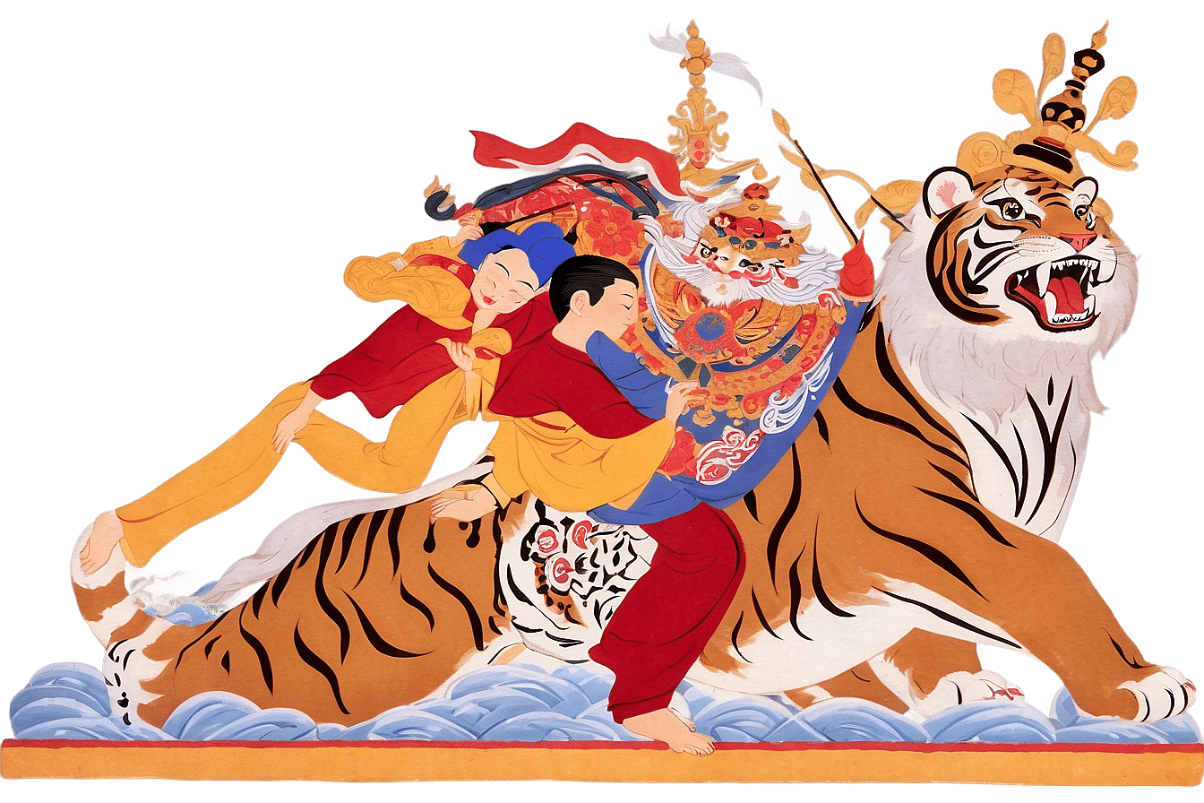 Default_rinpoche_riding_the_tiger_yeshe_tsogyal_3 Sugar candy skull